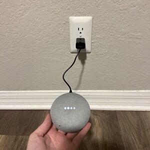 Google Home Mini Smart Speaker Model H0A 1st Gen w/ Short Power Adapter - Gray